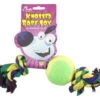 Cheeko Knotted Rope And Tennis Ball Toy -Pet Care Supplies Store 30cm rope and ball