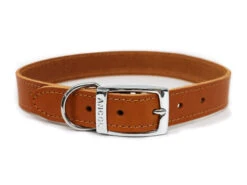 Ancol Heritage Leather Sewn Half Lined Collar Tan (20-26cm)