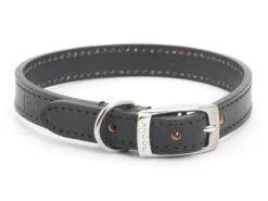 Ancol Heritage Sewn Lined Leather Dog Collar (Black 26-31cm Size 2)