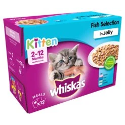 Whiskas Kitten Wet Cat Food Fish Selection In Jelly 12x85g