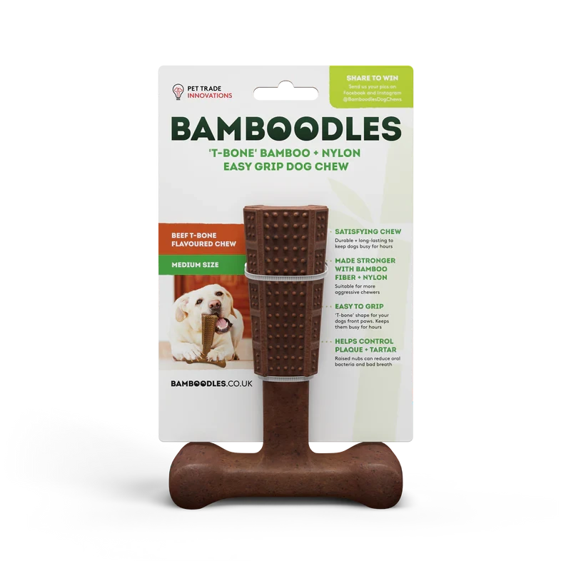Bamboodles T-bone Dog Chew Beef Flavour 3 Bamboodles T-bone Dog Chew Beef Flavour