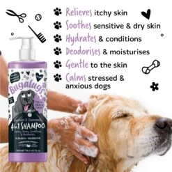 Bugalugs 4 In 1 Dog Lavender & Chamomile Shampoo 10 Bugalugs 4 In 1 Dog Lavender & Chamomile Shampoo -Pet Care Supplies Store Bugalugs Lavender 4 in 1 Shampoo Dog wash paw points