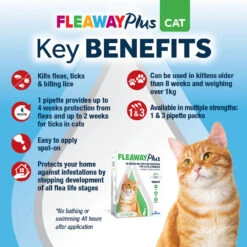 Fleaway Plus Spot-On For Cats And Ferrets -Pet Care Supplies Store Fleaway plus 3