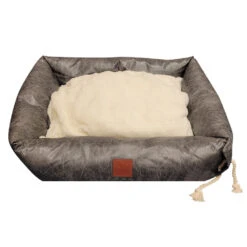 Plush Dog Bed - Grey 7 Plush Dog Bed - Grey -Pet Care Supplies Store GreyChanellebedPetwrold.ie