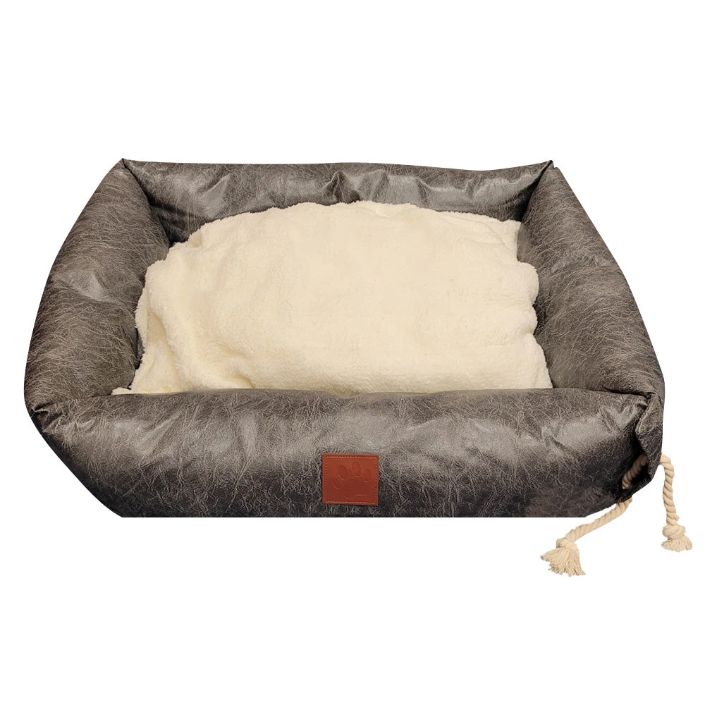 Plush Dog Bed - Grey 5 Plush Dog Bed - Grey - Image 3