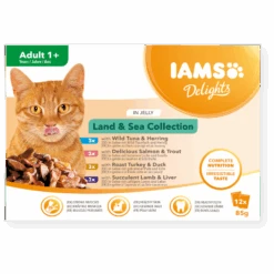 IAMS Delights Cat Food Land & Sea Collection 12x85g – Mixed Wet Food