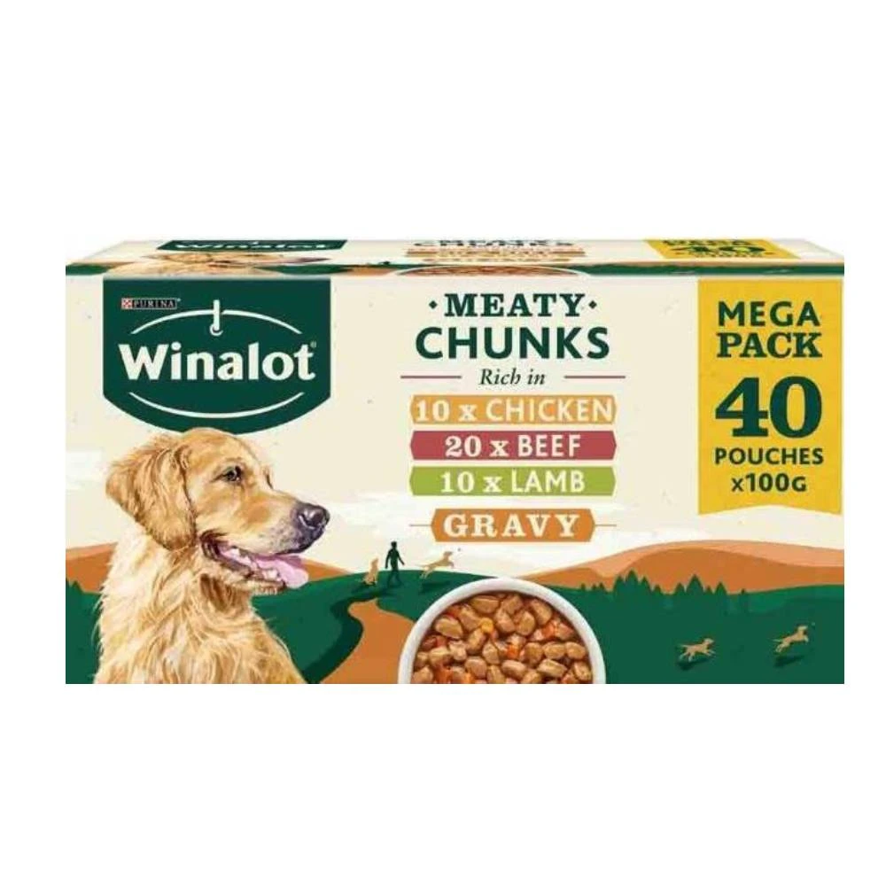 Winalot Meaty Chunks In Gravy 40pk 3 Winalot Meaty Chunks In Gravy 40pk