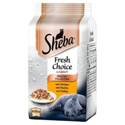 Sheba Poultry In Gravy Wet Cat Food 6x50g Pouches