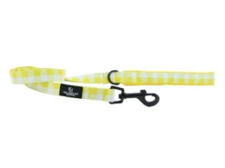 Soho Yellow CheckNylon Lead 100cm X 19mm