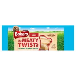 Purina Bakers 2 Meaty Twists Medium Dog Food Beef 180g