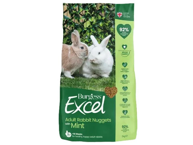 Burgess Excel Rabbit Food (Adult 3kg) 3 Burgess Excel Rabbit Food (Adult 3kg)