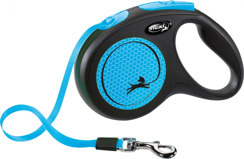 Flexi Neon Reflective Dog Lead 5M (Blue) Med 3 Flexi Neon Reflective Dog Lead 5M (Blue) Med