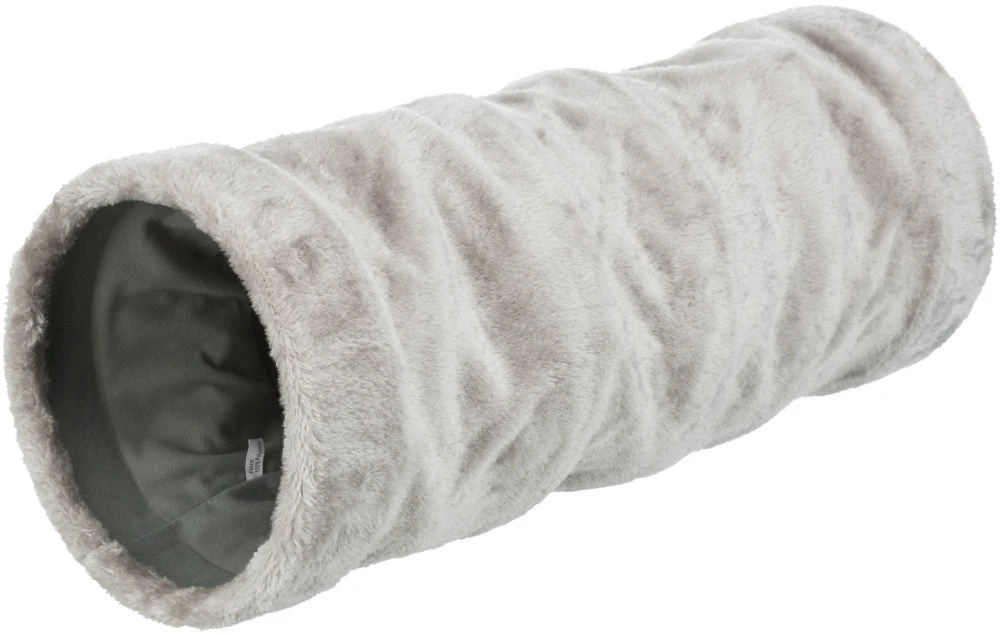 Trixie Cat Playing Tunnel Plush Fabric (Grey) 3 Trixie Cat Playing Tunnel Plush Fabric (Grey)