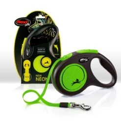 Flexi Neon Reflective Dog Lead 5M (Green) Small -Pet Care Supplies Store neon flexi lead reflective for dogs