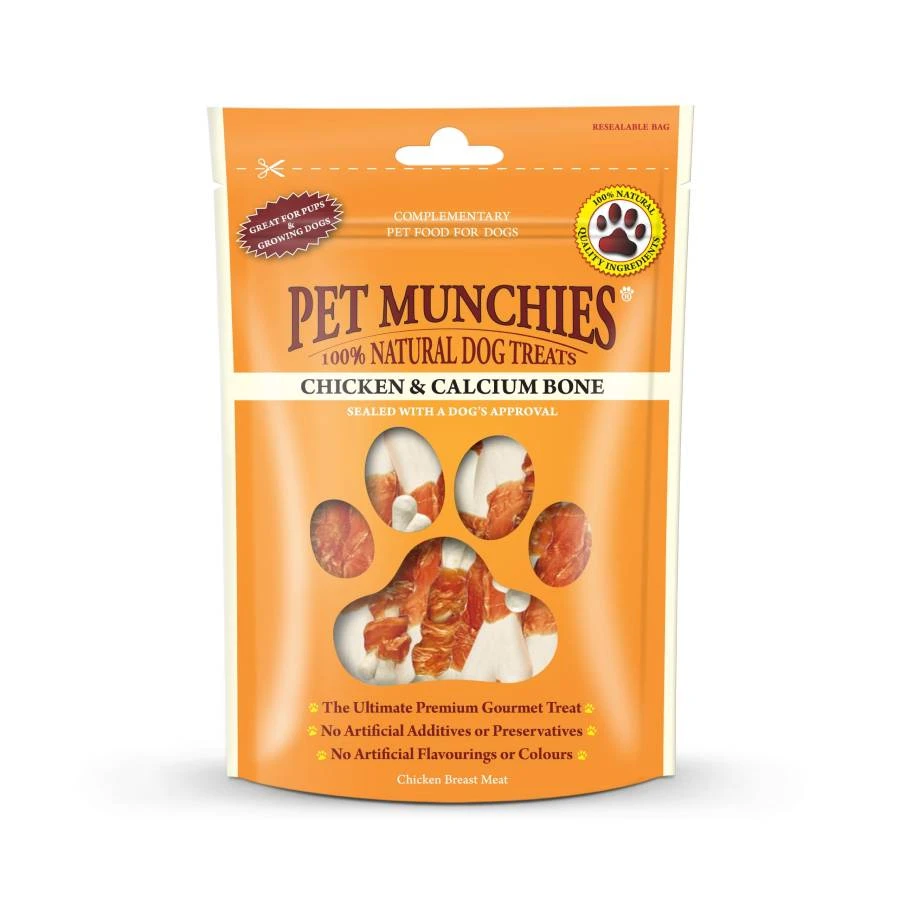 Pet Munchies Chicken And Calcium Bones Dog Treats 100g 3 Pet Munchies Chicken And Calcium Bones Dog Treats 100g