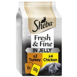 Sheba Fresh & Fine Cat Food Turkey & Chicken In Jelly 6x50g