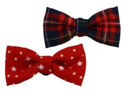 Soho Pet Bow Tie Tartan/Stars - 100% Recycled Fabric