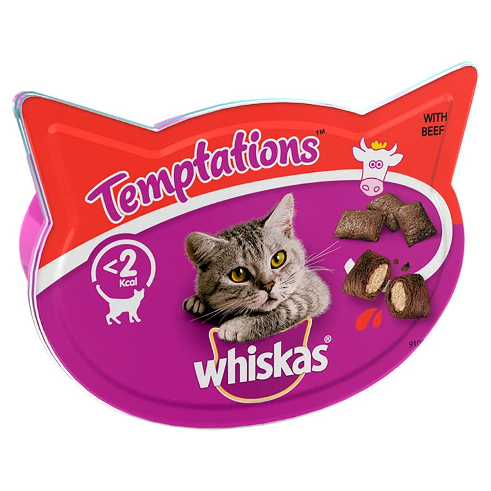 Whiskas Temptations With Beef 60g 3 Whiskas Temptations With Beef 60g